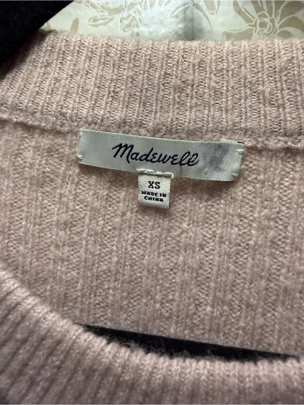 Madewell Dusty Pink Ribbed Bell-Sleeve Sweater XS - Picture 4 of 4